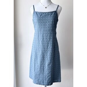 Gap Strappy Linen Blend Sundress Jumper Size 4 Blue Boho Beachy